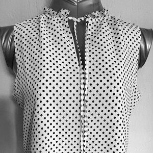 Cute J.Crew top, white with black dots, in 'S'
